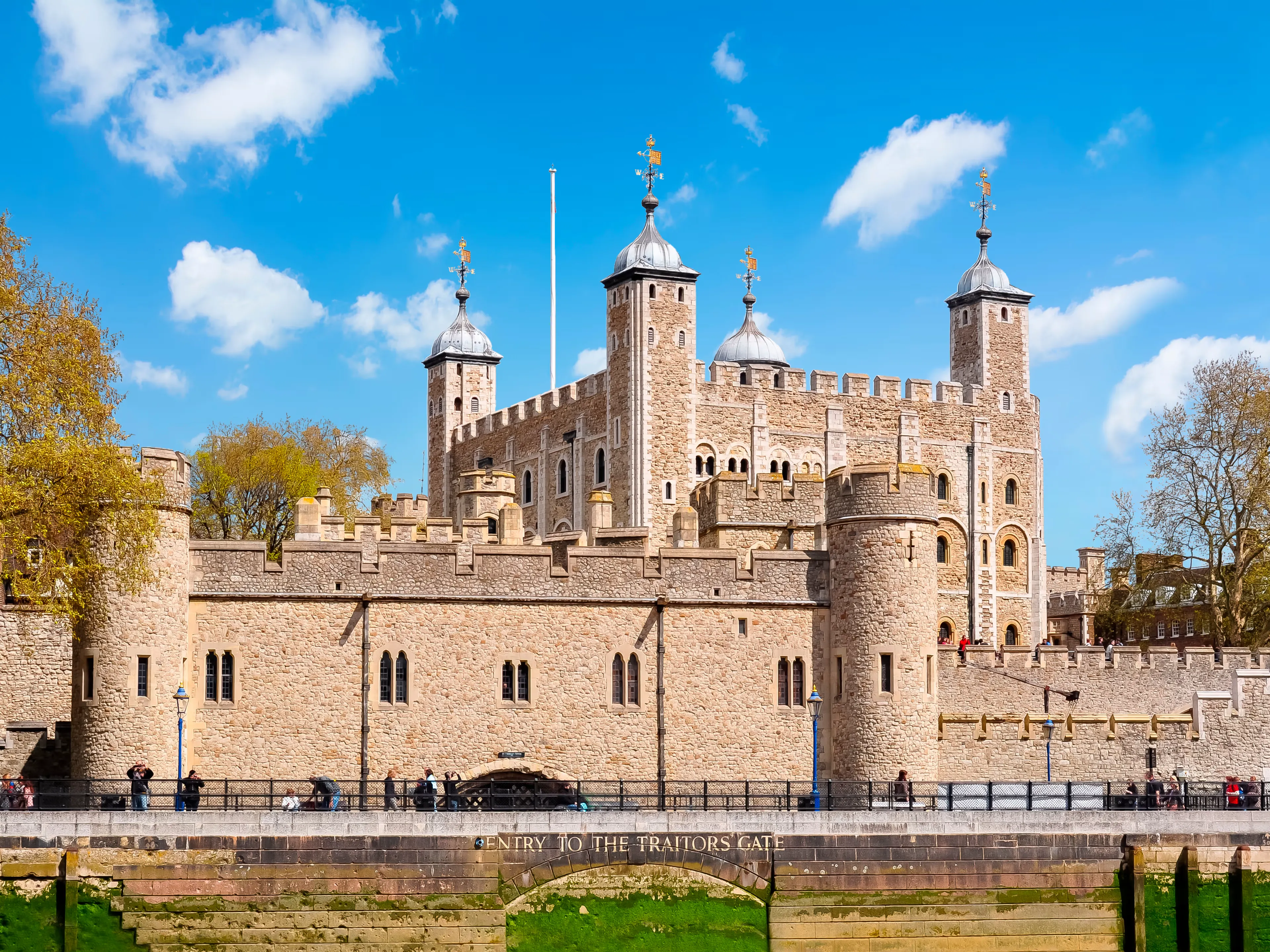 Stone towers and crenellations of the Tower of London